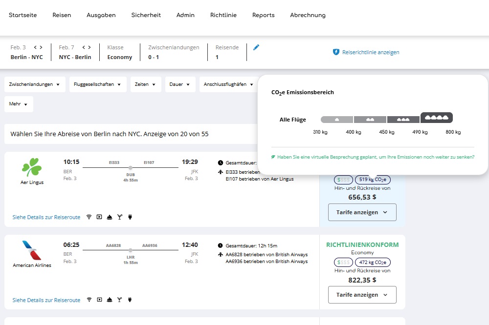 neues Einkaufserlebnis Neues, beginnendes Flug-Shopping-Erlebnis mit CO2-Emissionen