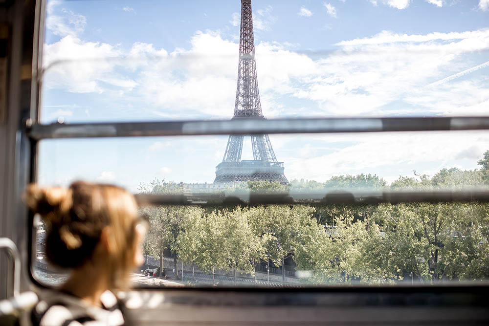 Woman in Paris subway train