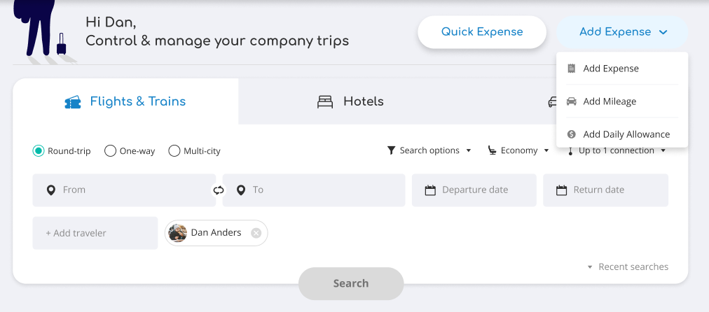 add expense getgoing Add expense with GetGoing expense management software