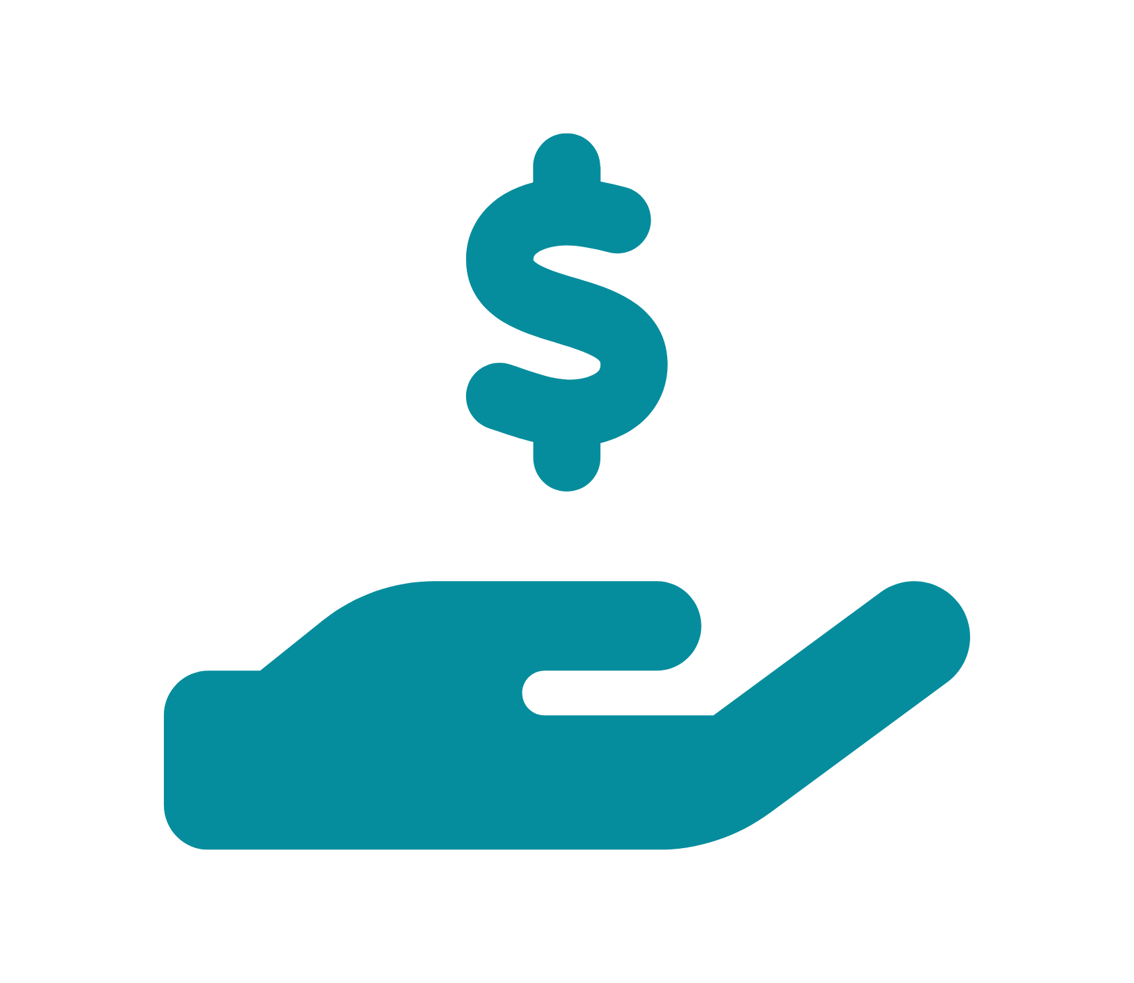 travel budget Hand with dollar sign icon